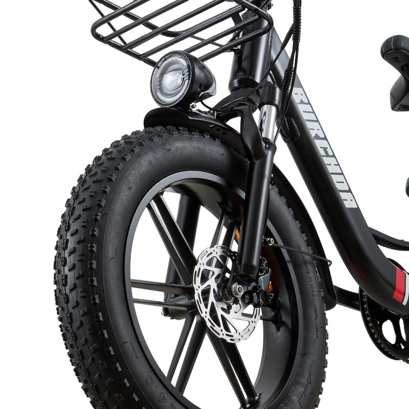 BURCHDA Elektrické kolo U8 1000W, 48V 31,5Ah Baterie, 20" Tlusté Pneumatiky Všeprostorový Sněžný E-bike s Hydraulickými Brzdami