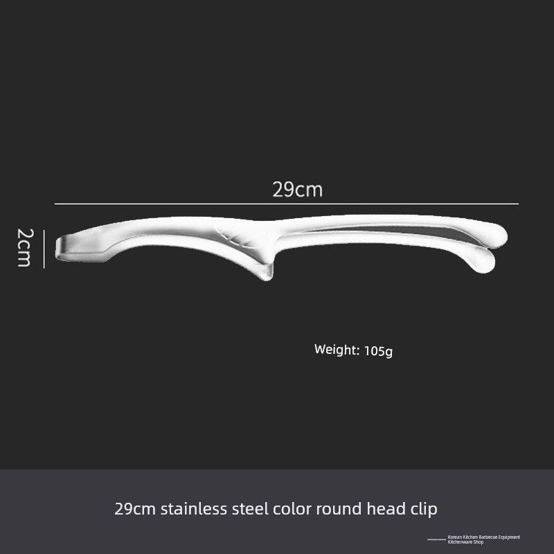 Korean Style Barbecue Clip 304 Stainless Steel Clip BBQ Clamp Roast Meat Shop Long Strawberry Clamp Barbecue Special Anti-Scalding Clip
