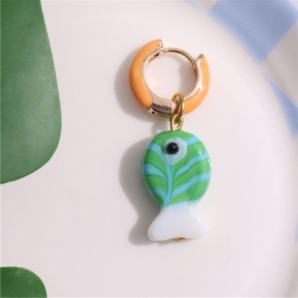 Lip Enamel Fish Earrings Jewelry Accessories Hoop Earrings Temperament Charms Ear Buckle  Lady