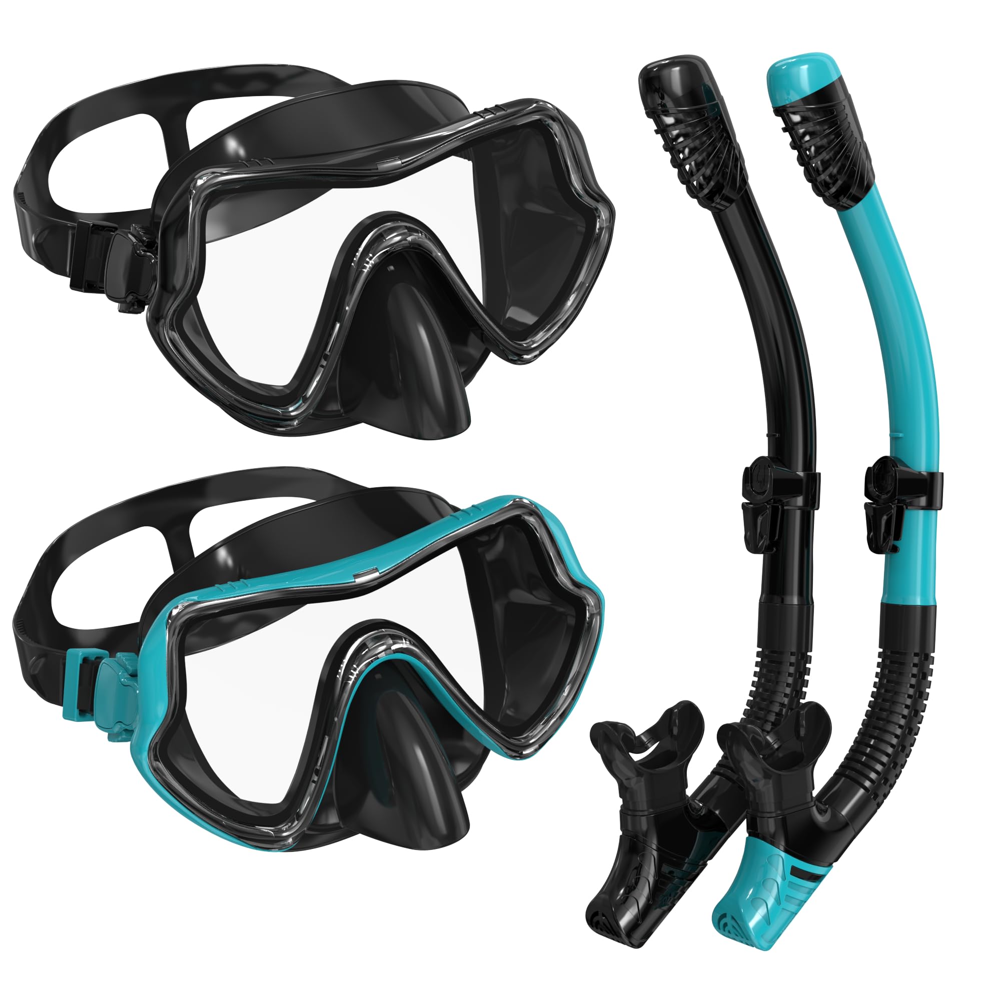 

G2RISE SN02 Snorkel Set for Adults Includes Scuba Mask with Dry Diving Spare and Comfort Breathing Technology – Snorkel, Goggles, Anti-Fog,