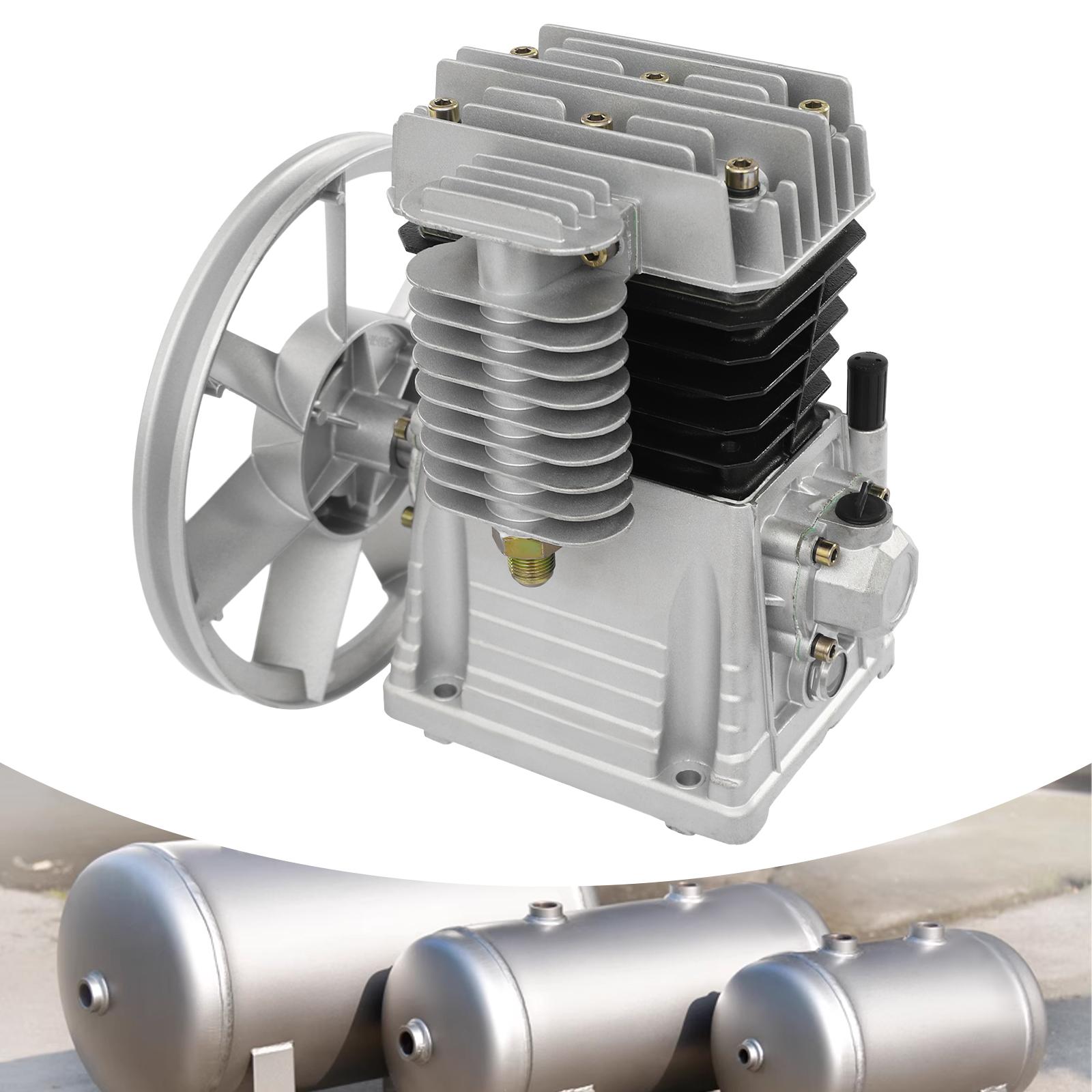 

2055-2HP Aluminum Air Compressor Head,Silver Air Compressor Pump Head Mounting on Air Compressor for Automotive Industry