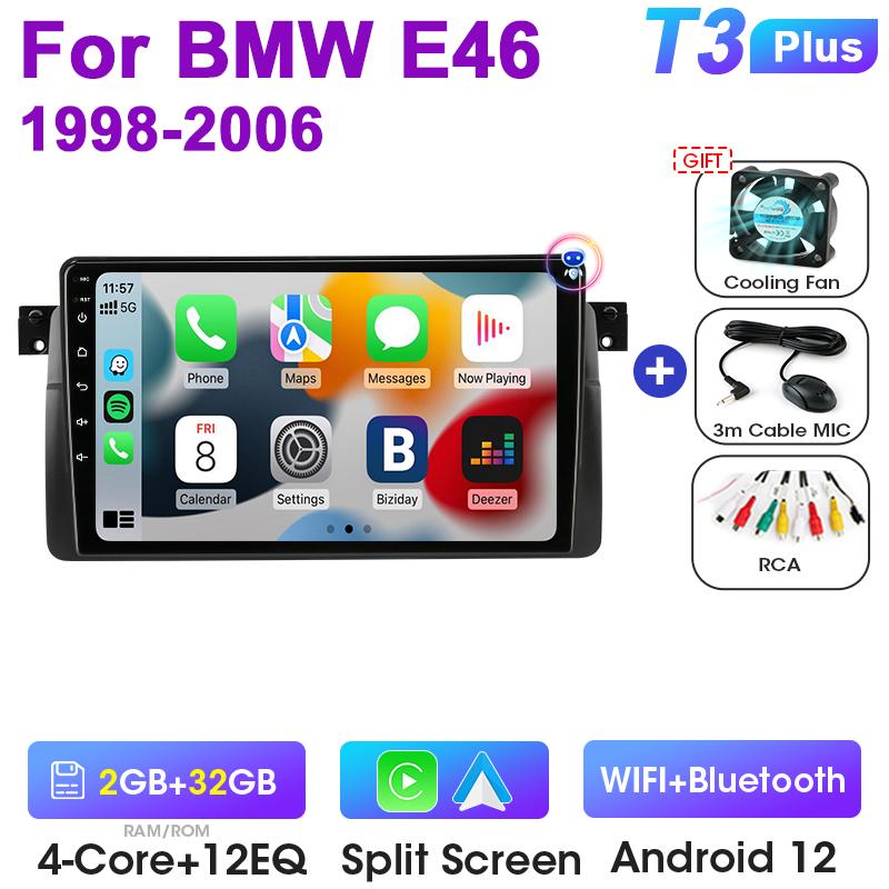 Android 12 Car Radio For BMW E46 M3 X5 1998-2006 2 Din GPS Navigation 4G Carplay Auto Stereo Intelligent Systems Smart Autoradio