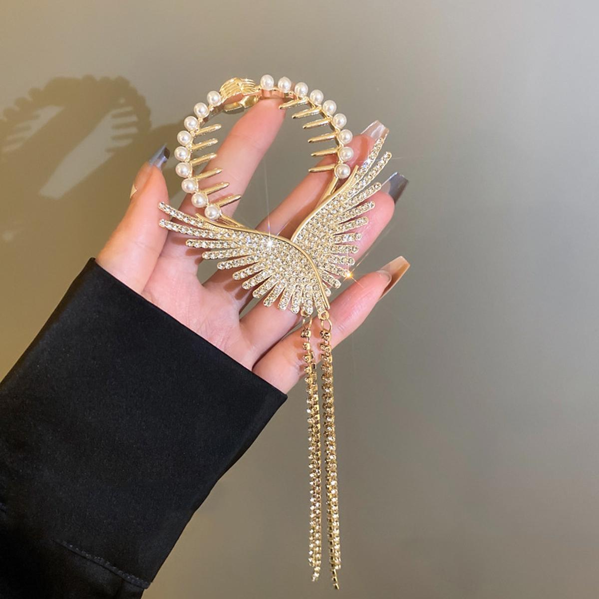 

1 шт. Модные изысканные хрустальные искусственные жемчужные крылья заколки для волос для женщин девушек вечеринки аксессуары для волос