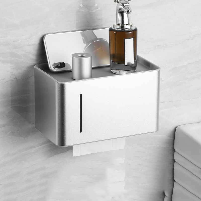 

Коробка для туалетной бумаги Полка для хранения туалетной бумаги Неперфорированная коробка для туалетной бумаги Настенный держатель рулонной бумаги Ящик для бумаги Настенный монтаж серебряный