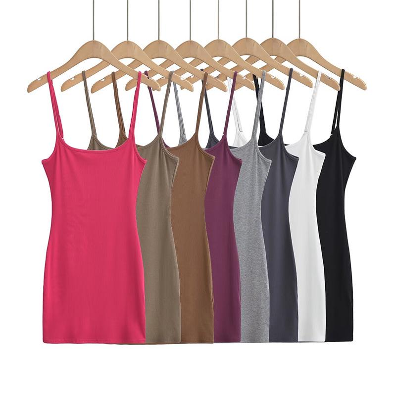 Women's Spicy Sexy Spaghetti Strap Slim Dress - Summer Elastic Fit, Hip-Hugging Short Skirt