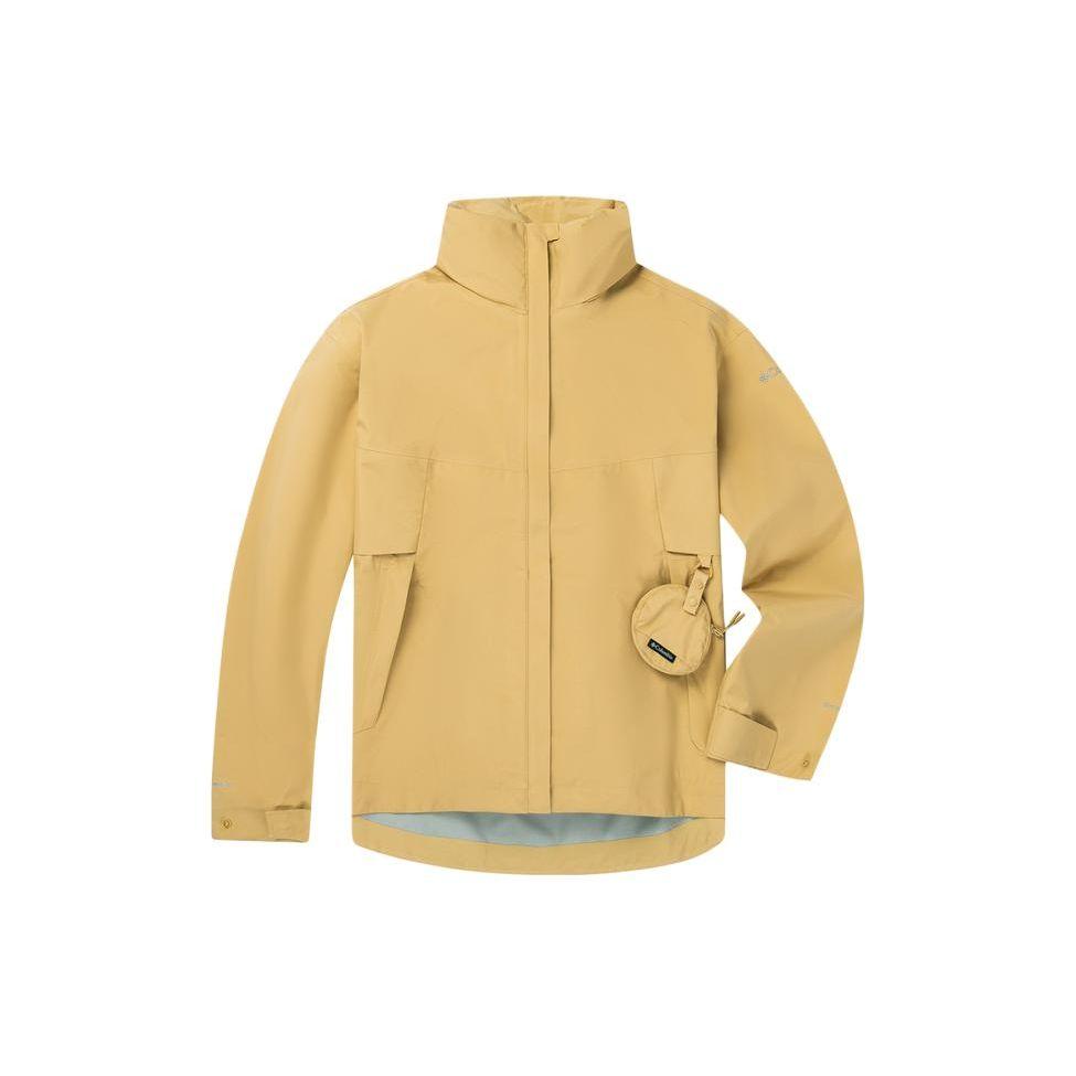 Columbia Trail Series Solid Logo Packable Hooded Waterproof Jacket Women Jacket Yellow WR9074-292