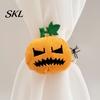 Autumn Curtain Tieback Halloween Pumpkin Tieback, Plush Fabric Strap Durable Holder, Decorative Draperies Holdback for Home Holiday Party Decor Strong
