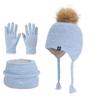 Winter Boys and Girls Baby Children's Hat, Scarf, Gloves, Three Piece Set, Outdoor Velvet Warm Ear Protection, Knitted Yarn Hat
