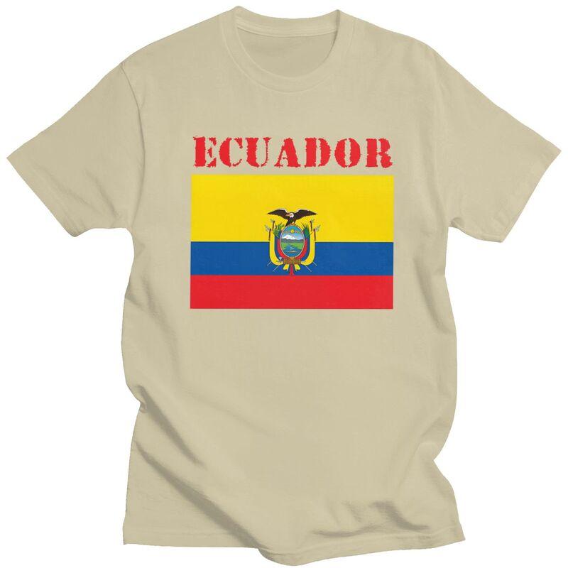 Individuelles Ecuador Flagge T-Shirt für Herren Reines Baumwoll-T-Shirt Lässige T-Shirts Kurzarm-T-Shirt Kleidung Geschenk