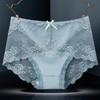Antibacterial Seamless Mid-Waist Lace Panties