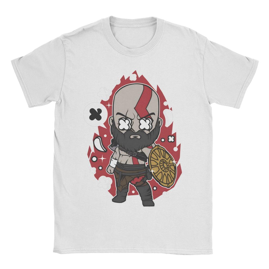 Humor Cartoon Kratos God of War TShirt Unisex Women Crew Neck 100 Cotton T Shirt Short Sleeve Tee Shirt New Arrival Tops