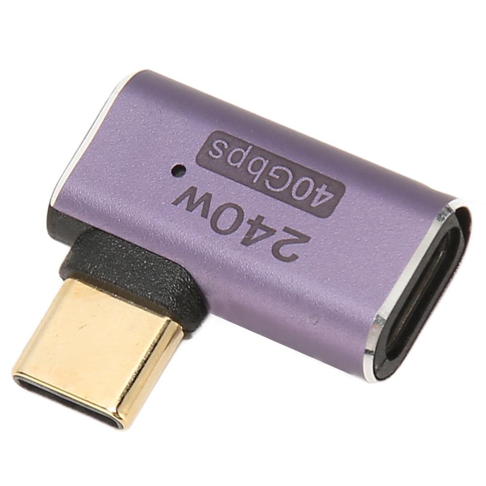 2PCS High Speed 240W Right Angle Adapter 8K 60HZ 40Gbps USB C Female to Female Adapter LED Light USB C Female Adapter Laptop