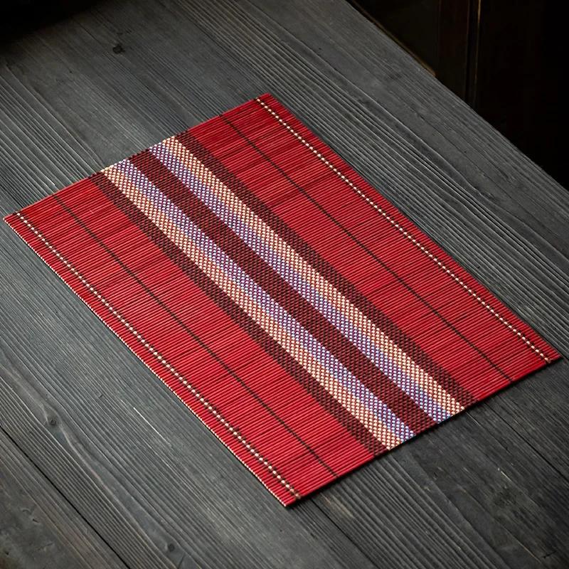 Bamboo Tea Mat Home Desktop Kung Fu Teaware Anti-scald Heat Insulation Cushion Kindergarten Dining Table Decoration Mats