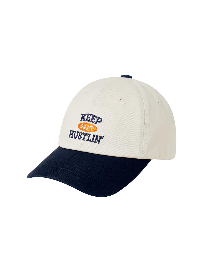 Kibheoseulling 24/7 Ivory & Navy Two-Tone Ball Cap