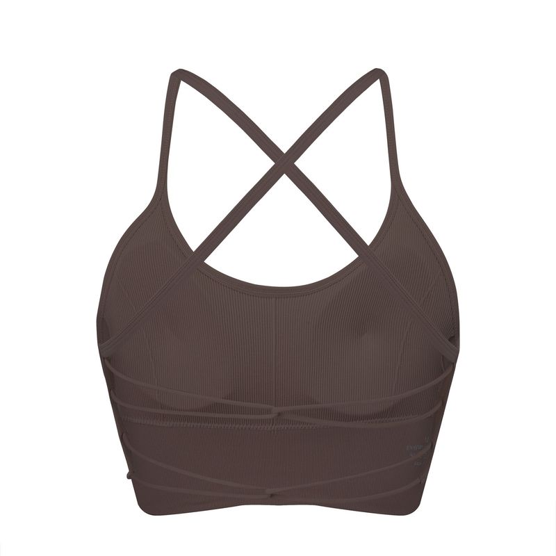 

Спортивное нижнее белье Женский открытый сзади тонкий бретелька Красивая спина Спортивный бюстгальтер Бретелька Нагрудная подушечка Быстросохнущий Ударопрочный Йога Фитнес Бег Бюстгальтер Curry S