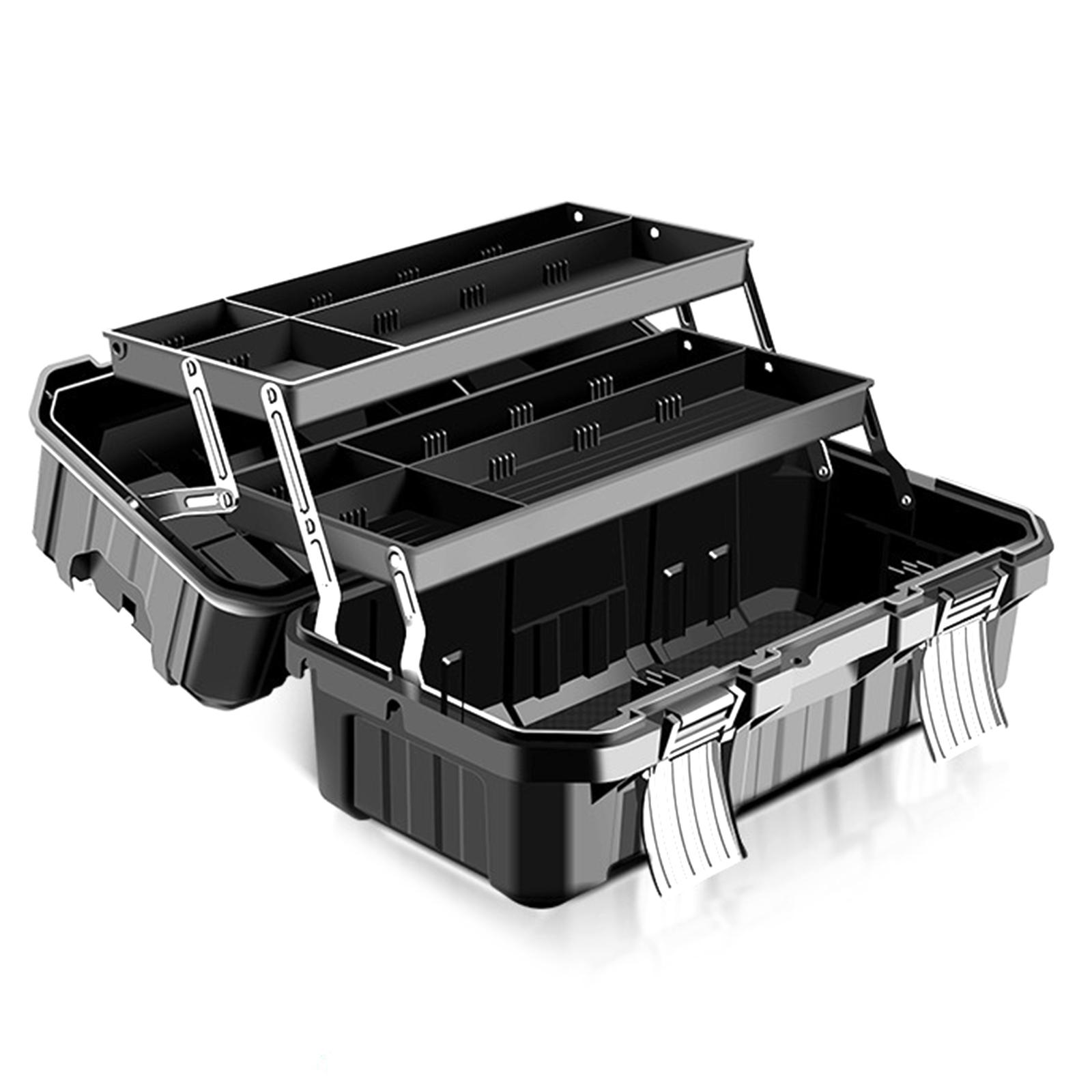 3 Layer Folding Tool Box Multifunctional Portable Hardware Tool Storage Case 19 inches