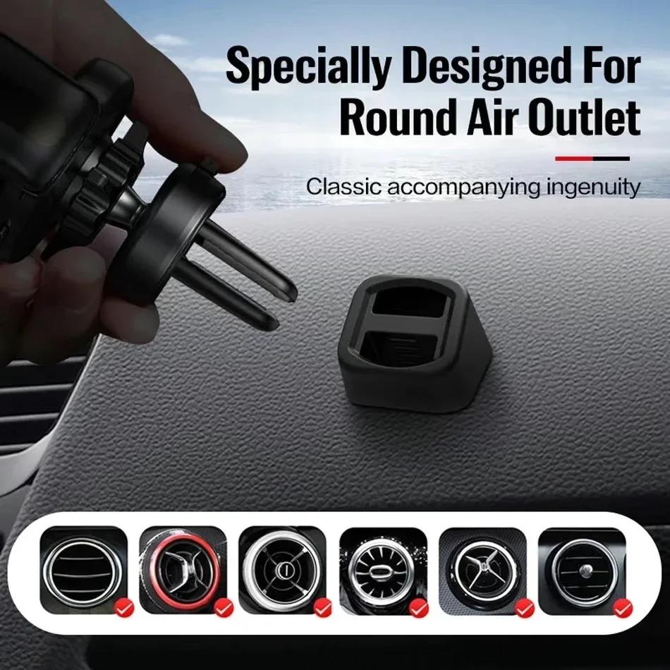Universal Car Charger Chasis Bracket Double Clamp Connection Mobile Phone Holder Base Dashboard Mount Air Outlet Clip GPS Use