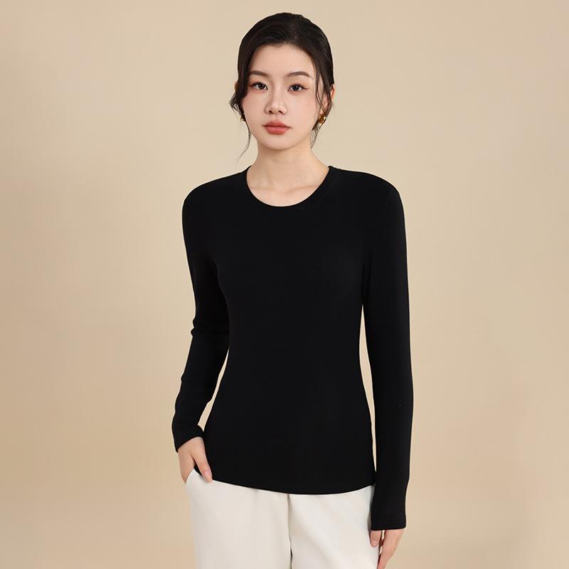 TIFICY Women's Fashion Casual Solid Color Print Spring Fall Long Sleeve O-Neck Pullovers & Long Sleeves
