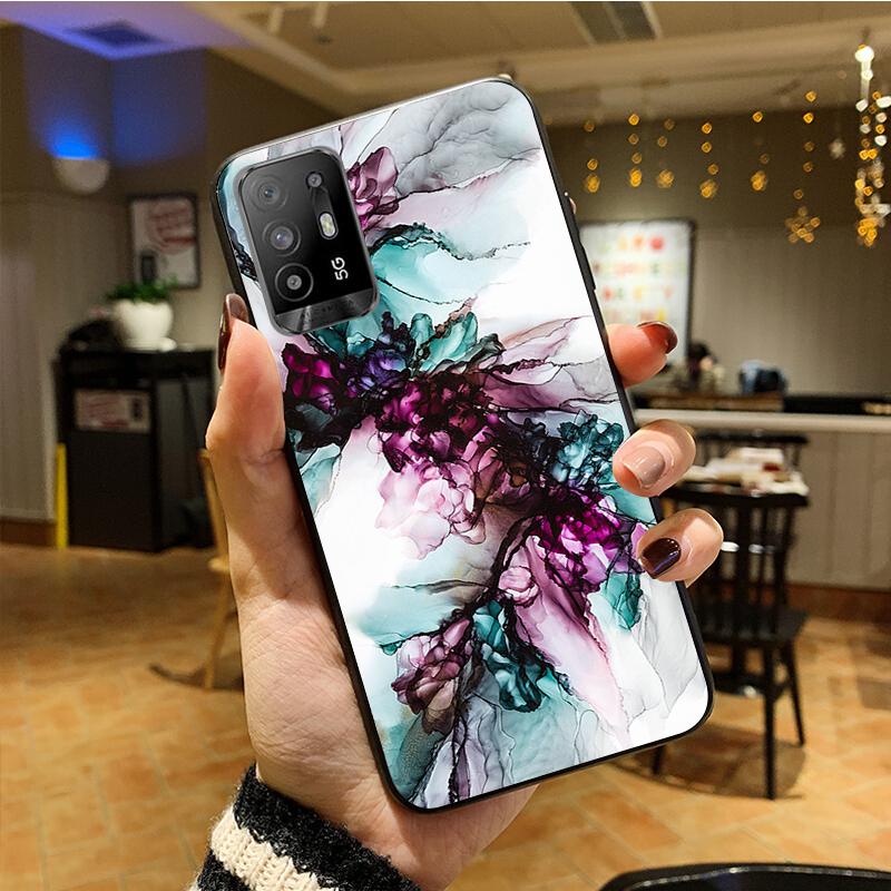Bunte Marmor Handyhülle für OPPO A54 A74 A94 A53S A9 A5 A15 A16 A91 A96 A76 Reno8 8Pro Reno2 Z