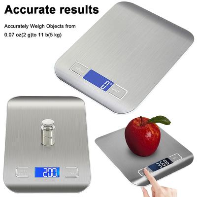 5Kg Food Coffee Balance Digital Scale Stainless Steel Food Balance Measure Tools LCD Display 0.1g Cooking Baking Measuring Tools