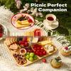 Eco-friendly Bamboo Tray with Acrylic Lid - Portable Wooden Plate for Camping, Picnics, and Restaurants