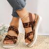 Fashion Leopard Platform Sandals for Women Open Toe Thick Bottom Summer Sandals Woman 2024 Outtdoor Non-Slip Espadrilles Shoes Sandalias