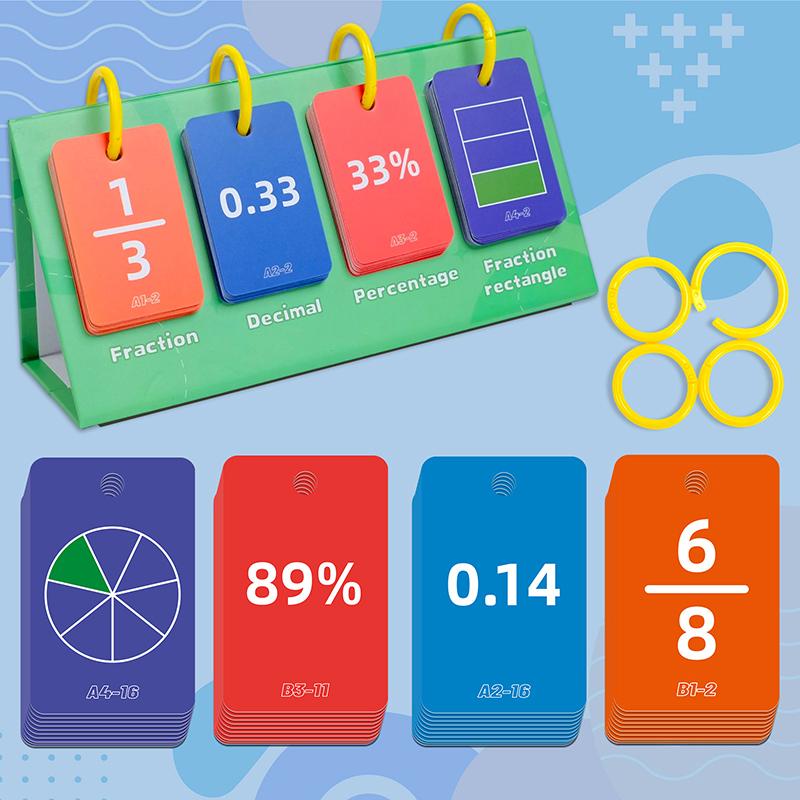 

104Pcs Decimal Fraction Percentage Conversion Cards Table Model Education Card Thinking Cognition Training Kids Educational Toys A
