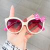 Adorable Color Block With Bow Decor Large Frame Sunglasses Teens Boys Girls Outdoor Party Vacation Travel Kids Eyewear