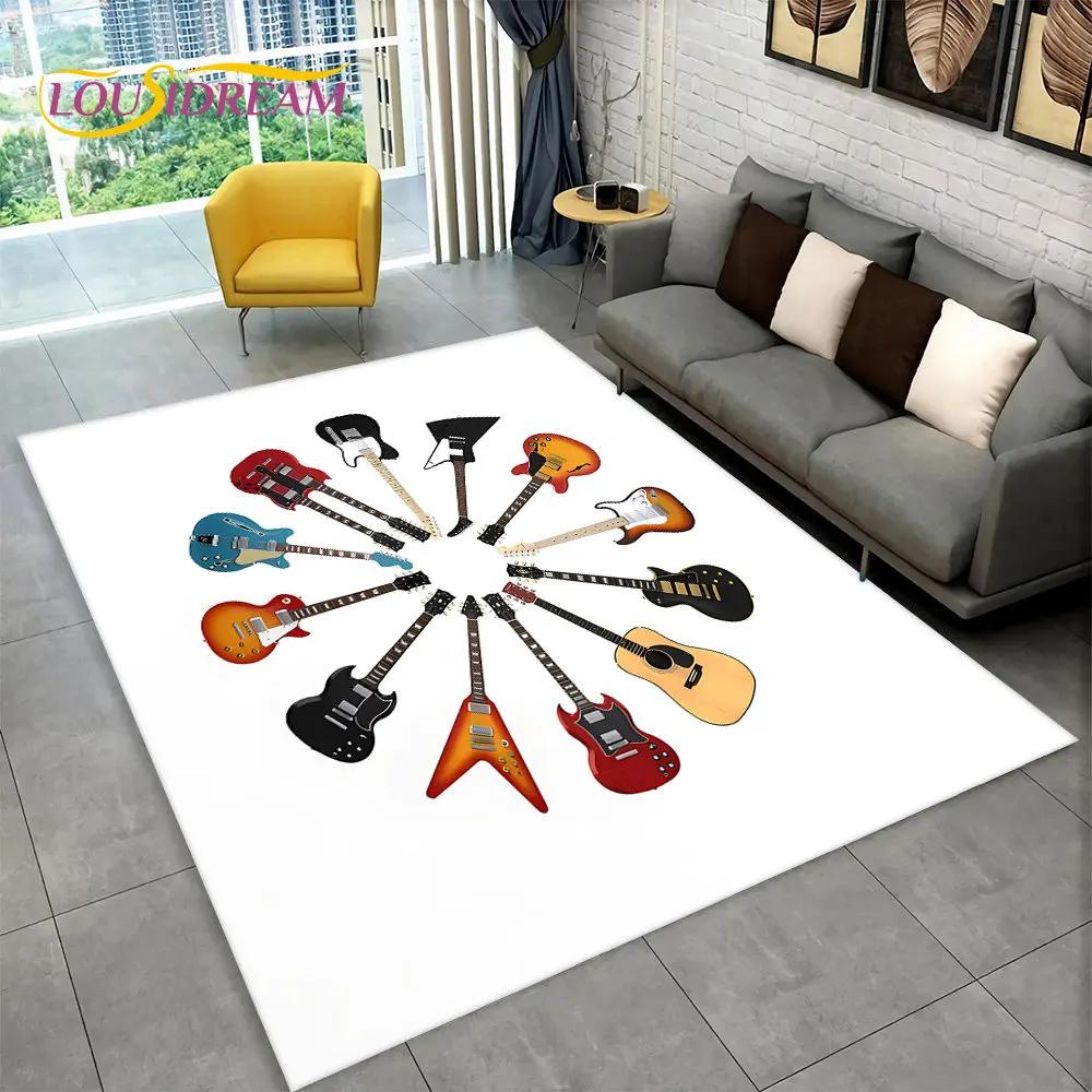 Gitara klasyczna gitara elektryczna dywanik basowy, dywanik do salonu sypialnia Sofa wycieraczka Decor, gra dla dzieci antypoślizgowa mata podłogowa