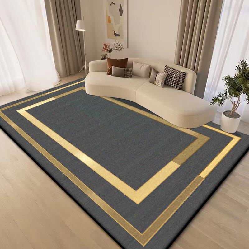 Luxury Big Size Carpet Living Room Gold Senior Coffee Tables Mats Non-slip Bedroom Decoration Rug Soft Sofa Table Mat Washable