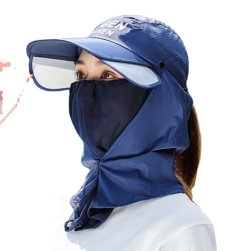 Hat Women'S Summer Shade Sun Protection Hat Outdoor Face Mask Peaked Hat Men'S Electric Vehicle Cycling Baseball Sun Hat