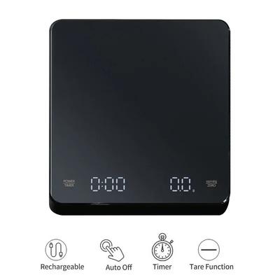 Coffee Scale with Timer, Digital Kitchen Scale for Espresso Pour Over Coffee, 3kg/0.1g, Rechargeable