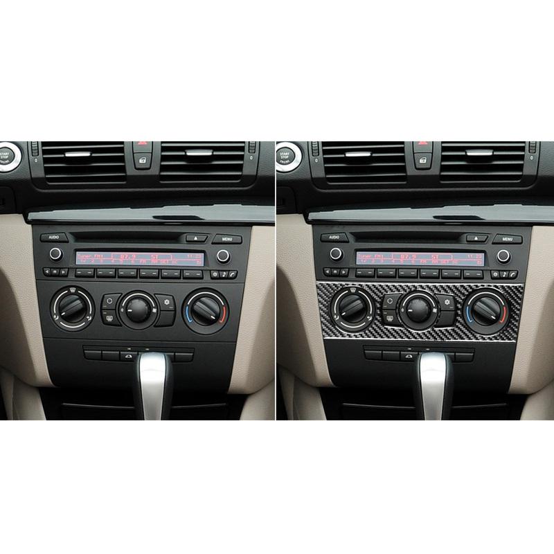 Carbon Fiber Model C Manual AC HVAC Climate Heater Temperature Control Panel Decal For BMW 1 Series E81 E82 E87 E88 2008-2013