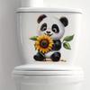Cute Cartoon Panda Sunflower Toilet Wall Sticker Self-Adhesive Waterproof Removable Bathroom Home Decor Art