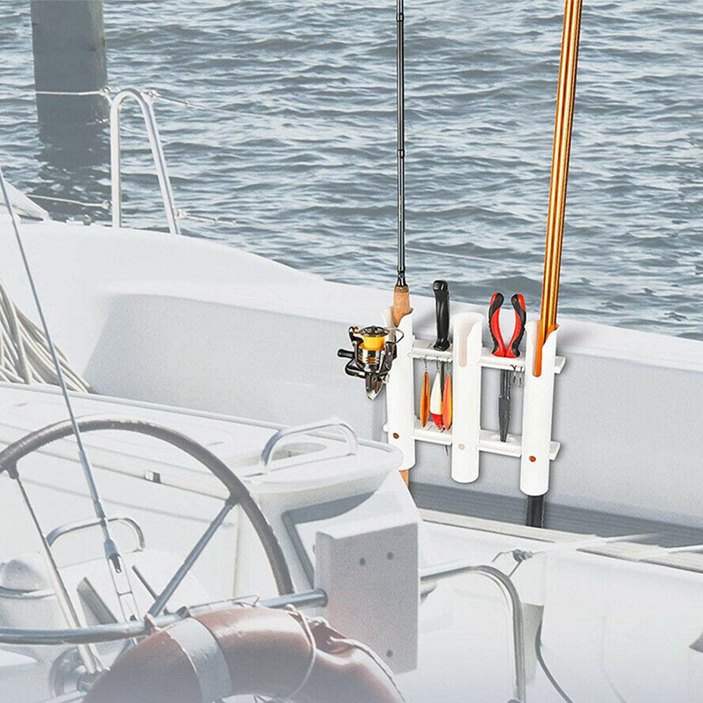 Three Pole Side Mount Rod Holder Fishing Rod Holder Bracket with Screws for Boat Kayak Garage Storage