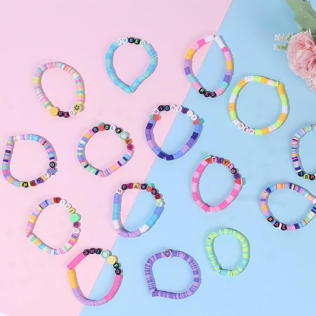 Polymer Beads Letter Beads Fruit Soft Pottery Diy Clay Beaded Bracelet Making Kit Friendship Kit