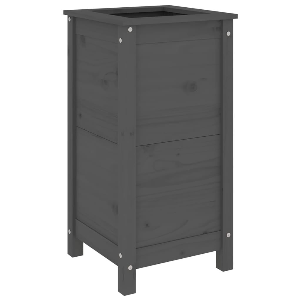 Plant Pot Gray 40x40x78 cm Solid Pine Wood