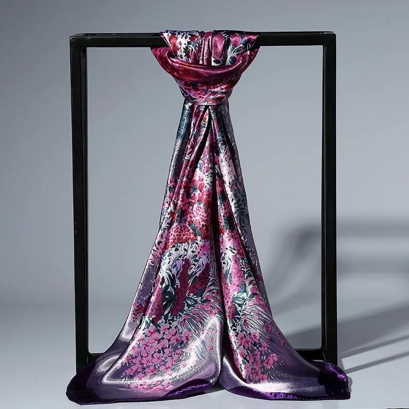 90x90cm Fashion Silk Satin Scarf For Women Headband Square Shawls and Wraps Neck Scarfs EMA