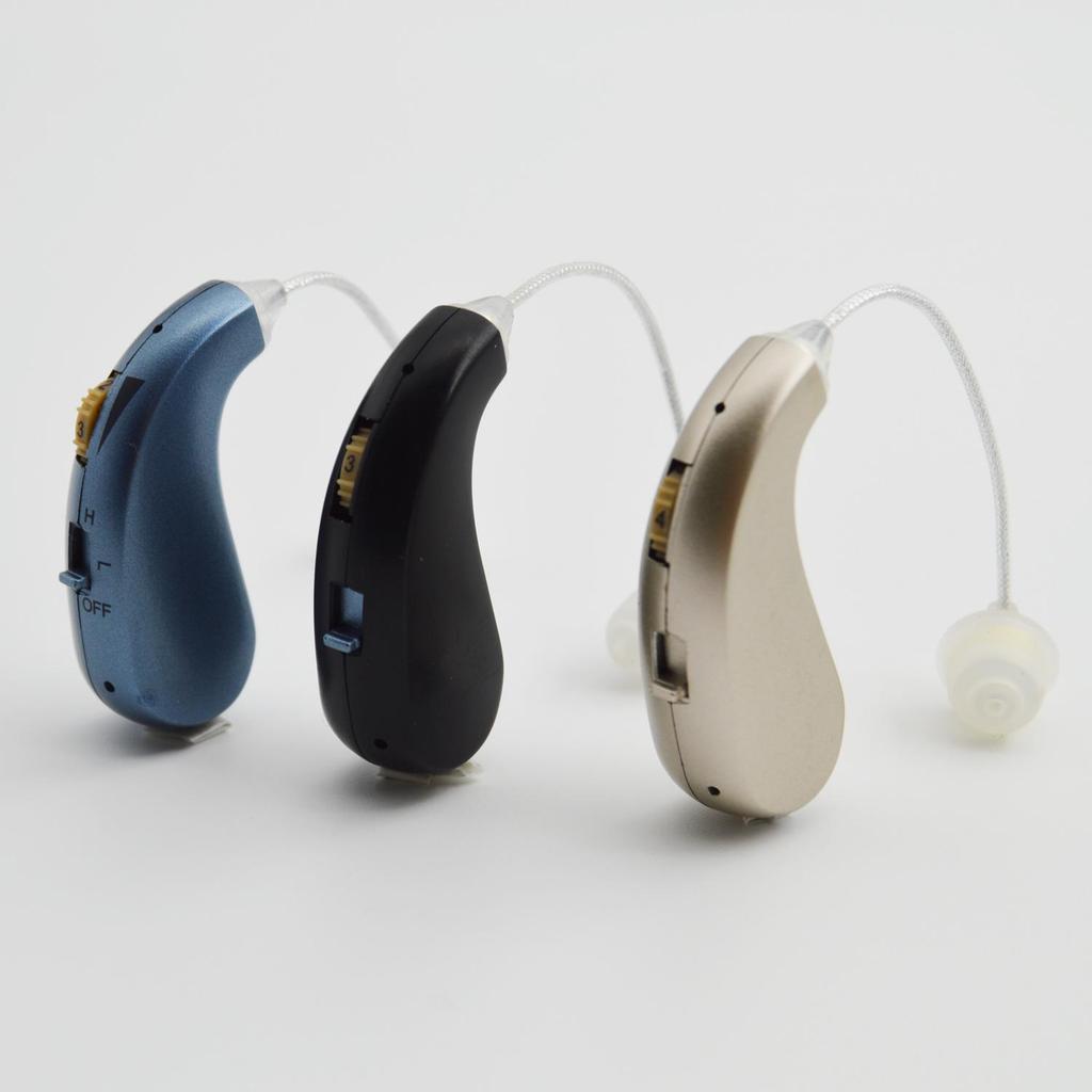 Elderly Hearing Aid: Wireless, Noise-Canceling, Digital, Behind-the-Ear Sound Amplifier with Adjustable Volume