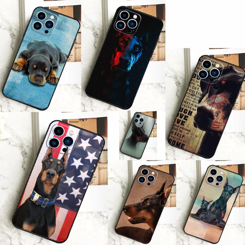 Doberman Dog Phone Case For iPhone 11 12 13 14 16 15 Pro Max Mini 7 8 Plus X XR XS Max Cover
