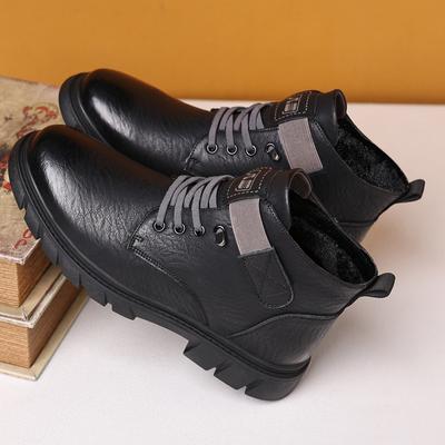 Martin Stiefel Winter Samt Verdickt High-Top Lässig Leder Schuhe Business Schuhe Warm Baumwolle Schuhe