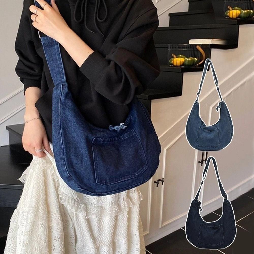 Versatile Denim Shoulder Bag Vintage Satchel Bags Casual Cross Body Bag  Girls