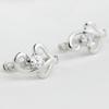 Yi Hua Women's Silver Heart-Shaped Note Stud Earrings