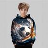 Autumn 3D Football Printed Hoodies Fashionable Casual Sports Long Sleeved Children's Boy Hooded Sweatshirts