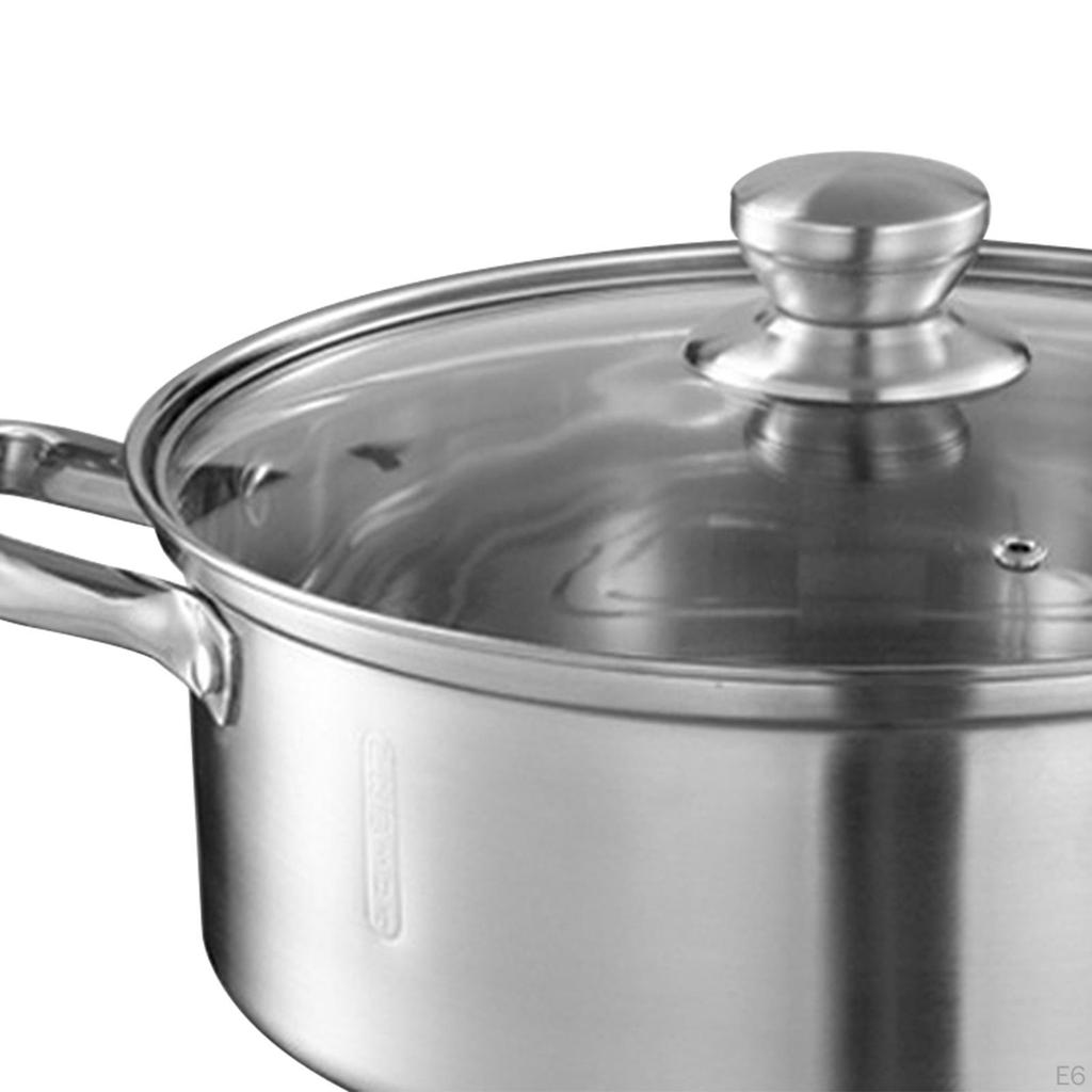 Durable Stainless Steel Stockpot for Efficient Cooking At Home and On the Go