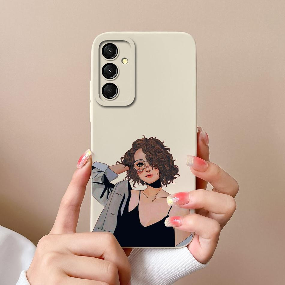 For Samsung Galaxy M35 5G Case Cute Cat Full Coverage Phone Shell For Samsung M 35 Anti Drop Soft Liquid Silicone Back Covers