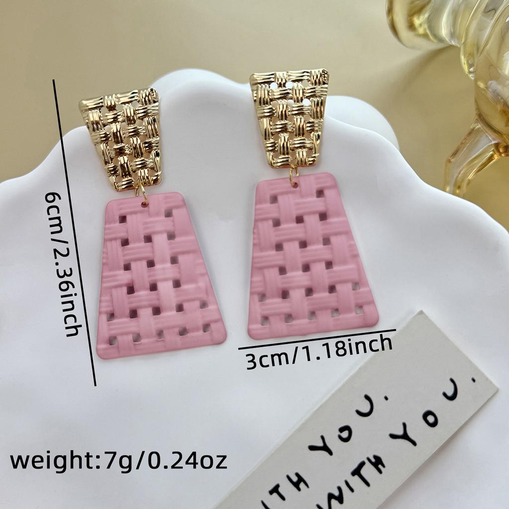 Fashionable Colorful Geometric Irregular Oval Earrings
