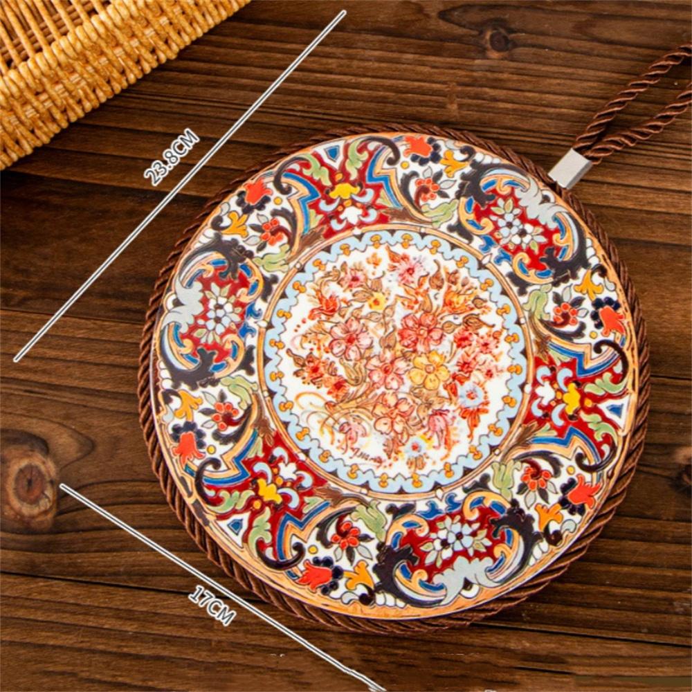 1pcs Ceramic Insulation Pad Ceramic Surface and Cork Bottom Construction with Hanging Rope Suitable for Serving Plates Cups Pans