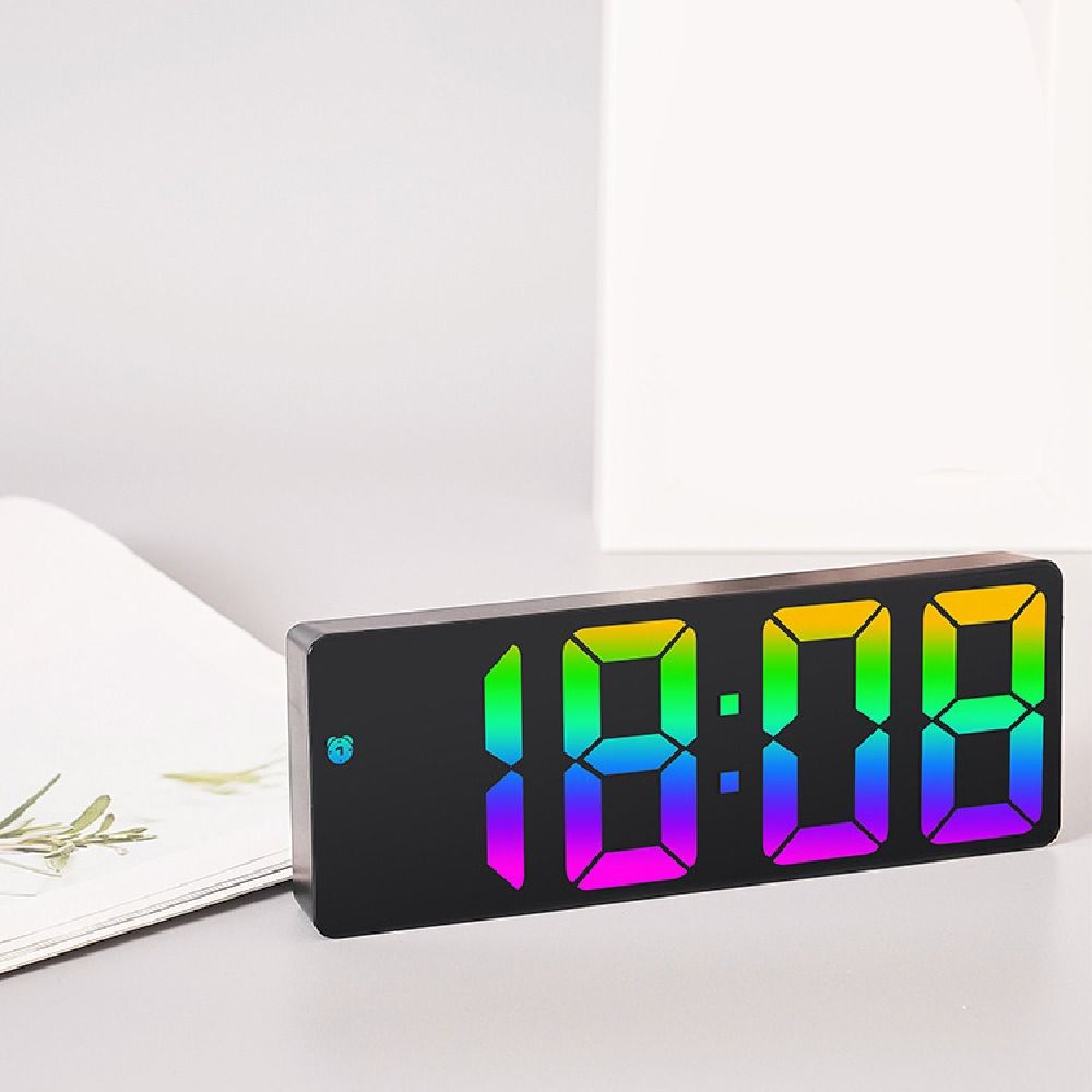 Temperature/Date Display Digital Alarm Clock Luminous Mirror LED Digital Clock Home Decor