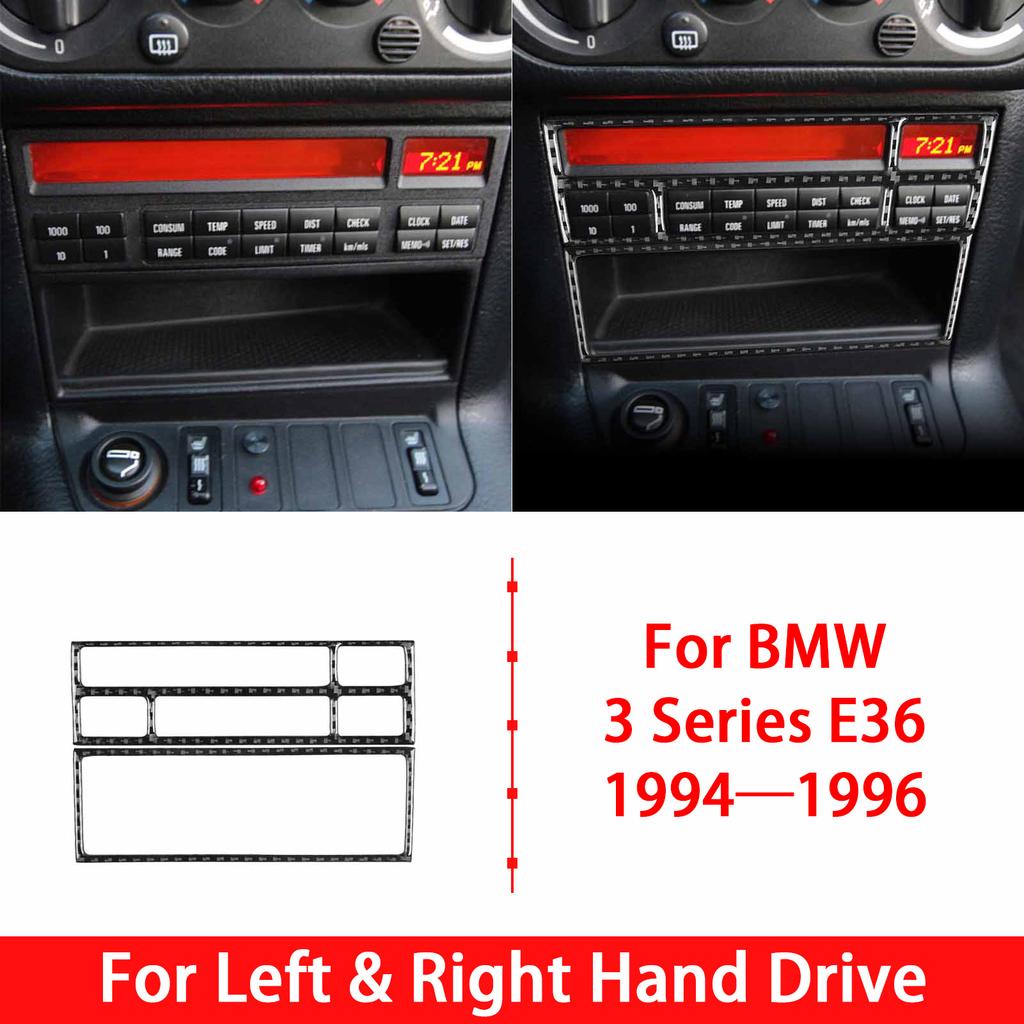 For BMW 3 Series E36 1994 1995 1996 Car Accessories Carbon Fiber Copilot Strip Air Vent Gear Shift Panel Interior Trim Sticker